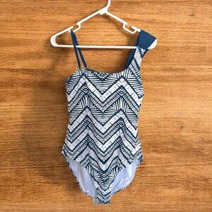 Mynah Swimsuit - Women's One Piece Navy Blue & White Size Large